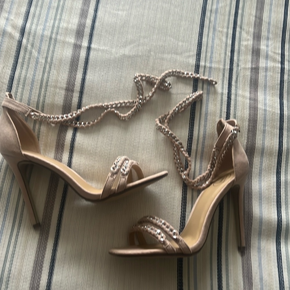 Blush strappy heel